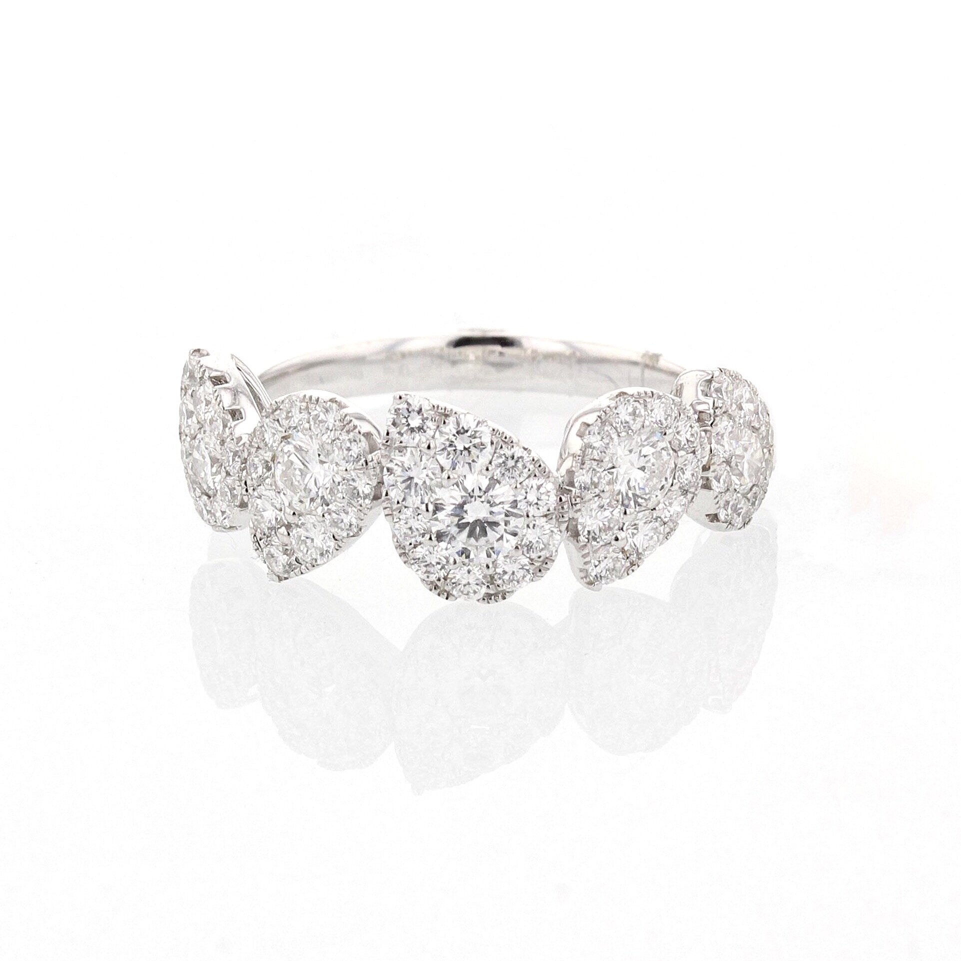 Pear shaped clusters of Diamond Pavé (1.21 ctw.) set in 14K white gold. $4975
