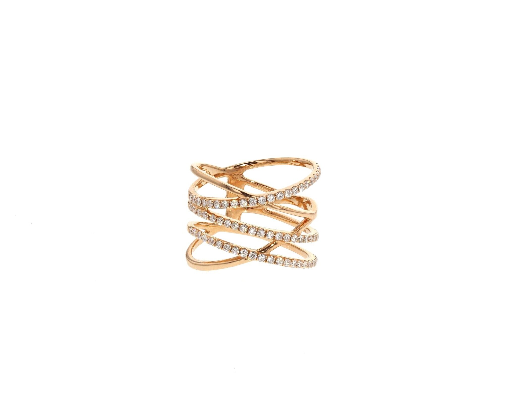Charming 18K Rose Gold Diamond Pavé Ring (0.50 ctw.). $3650